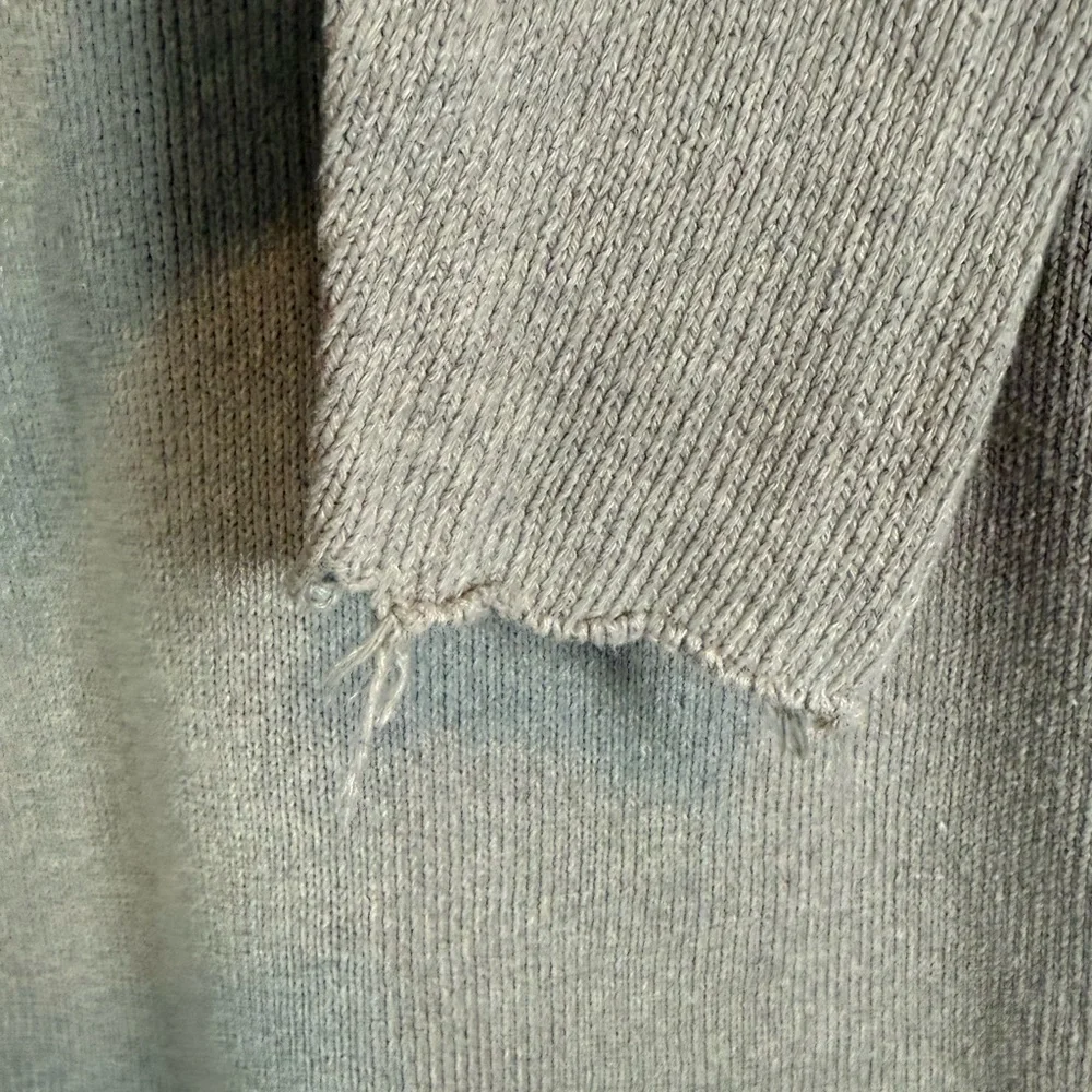 Zara Man Gray Rough-Hem Knit Long Sleeve‎ Sweater 🌫️
